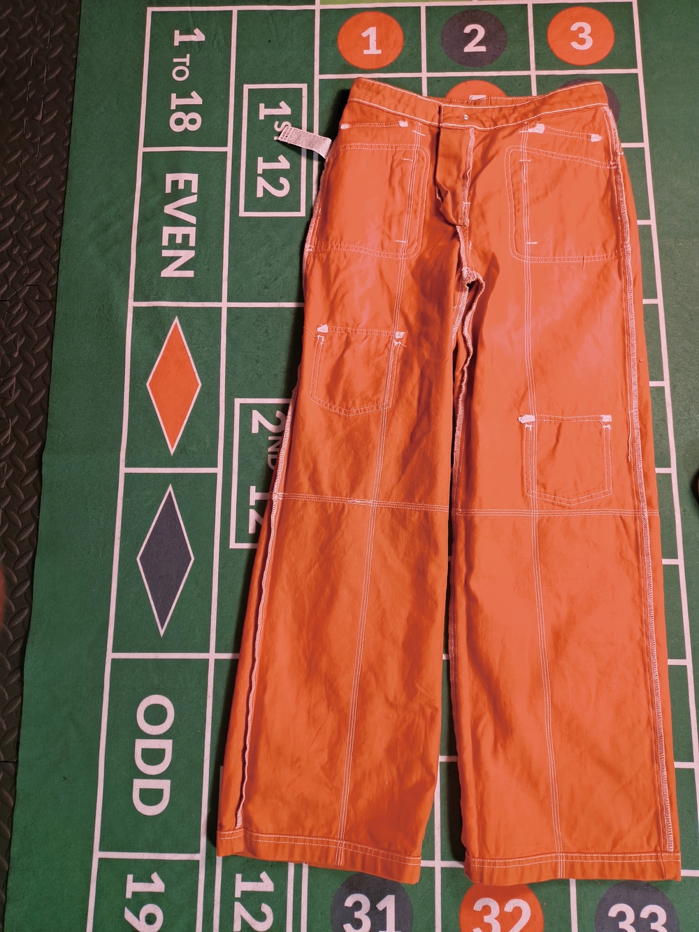 Forever 21 Orange Straight Leg Cargo Pants Utility Y2K Women’s Size M - Picture 9 of 12